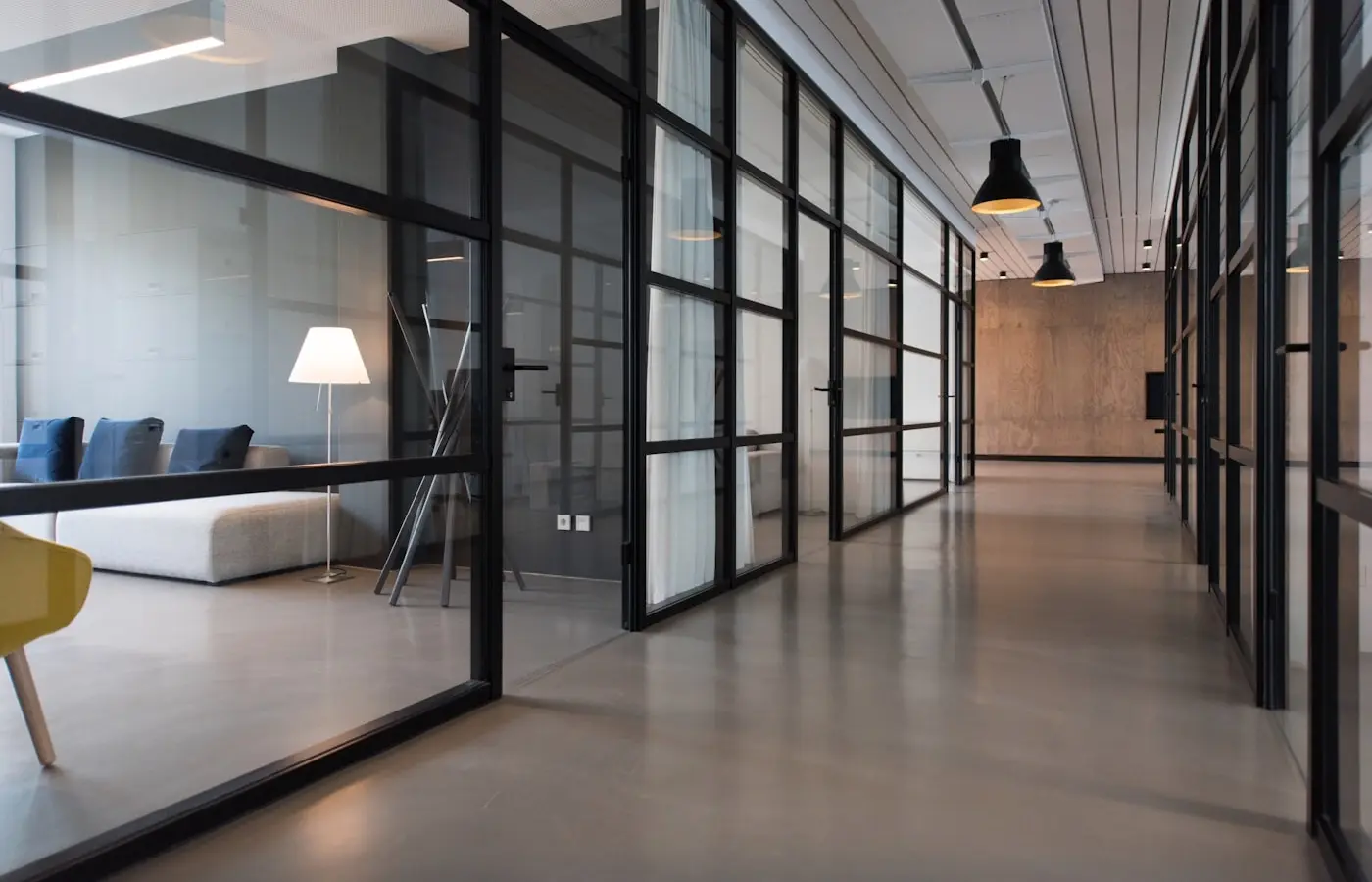 Professional office workplace interior