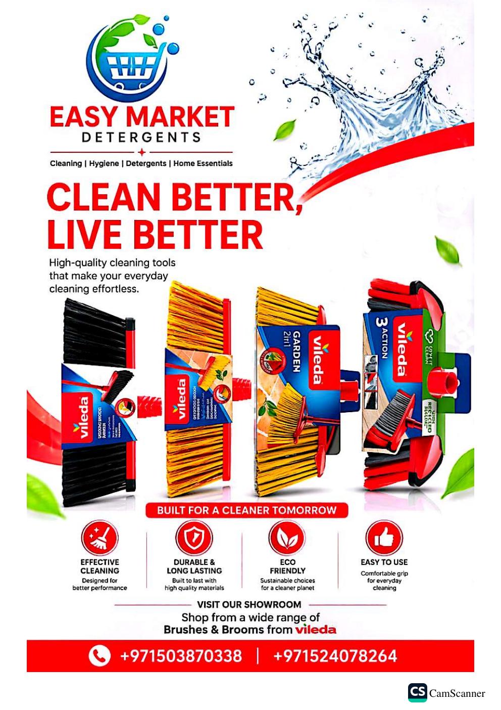 Easy Market cleaning product range presentation